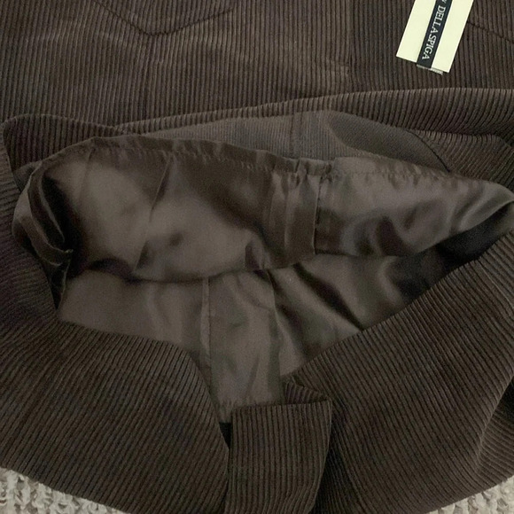 NWT, DELLA SPIGA, ITALY, Brown Corduroy Midi Skirt, Size 14 - Picture 9 of 9